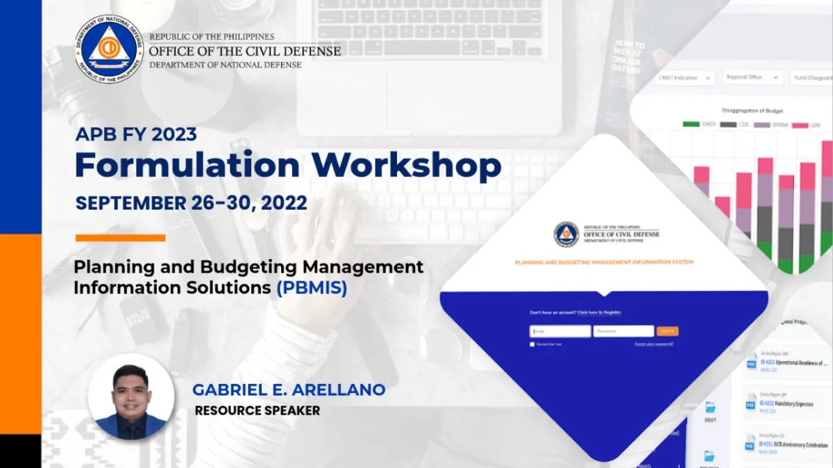 OCD APB Fiscal Year 2023 Formulation Workshop presentation title slide for PBMIS