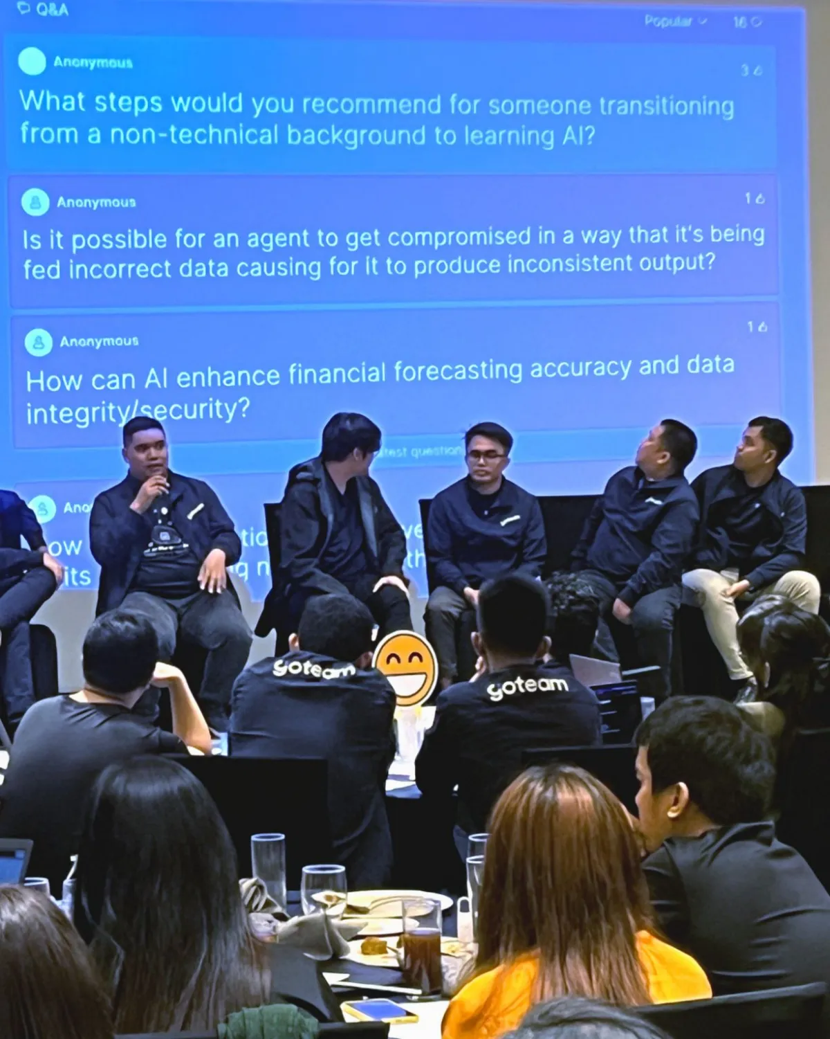 Panelists speaking during the AI talk and Q&A session